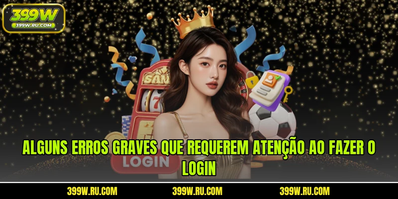 Alguns erros graves que requerem atenção ao fazer o login