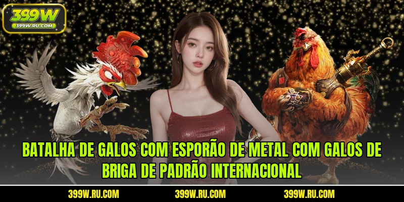 Batalha de Galos com Esporão de Metal com Galos de Briga de Padrão Internacional